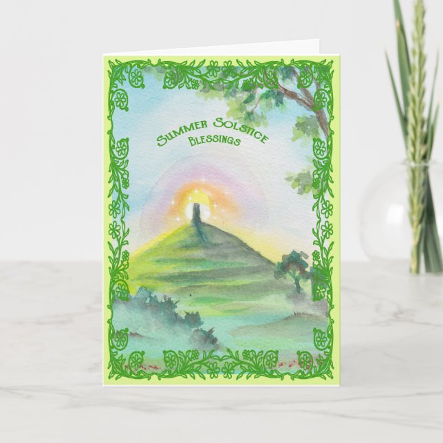 Cartão Summer Solstice Glastonbury Tor Card (Frente)