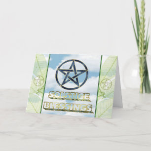 Cartão Summer Solstice Pagan Pentagram