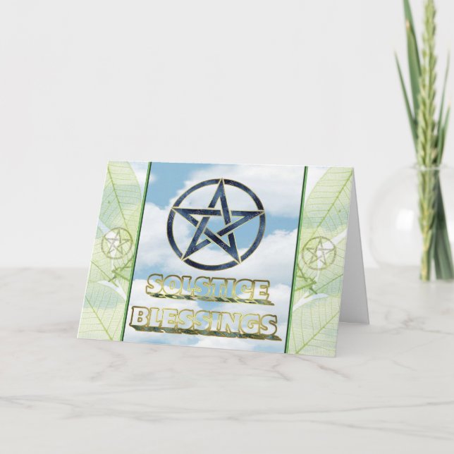 Cartão Summer Solstice Pagan Pentagram (Frente)