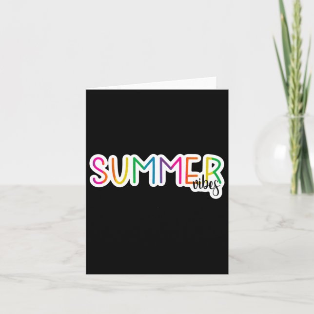 Cartão Summer Vibes Rainbow Design Sticker (Frente)