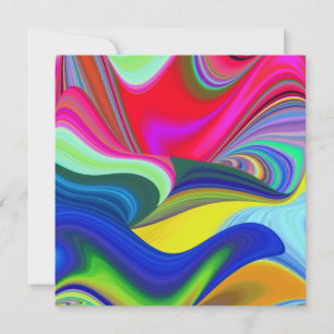 Cartão Summerrainbow, Abstrato 3D Rainbowart