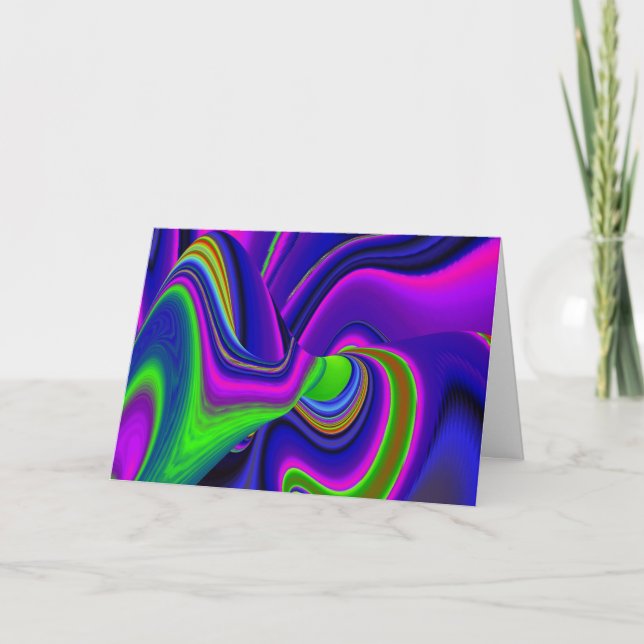 Cartão Summerrainbow, Abstrato 3D Rainbowart (Frente)