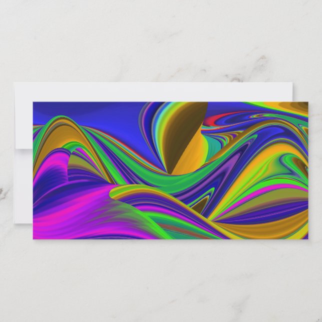 Cartão Summerrainbow, Abstrato 3D Rainbowart (Frente)