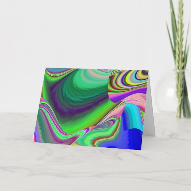 Cartão Summersense, Abstrato 3D Rainbowart (Frente)