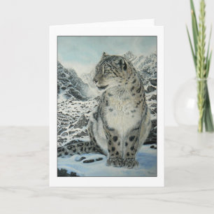 Cartão Summit King Snow Leopard greeting card