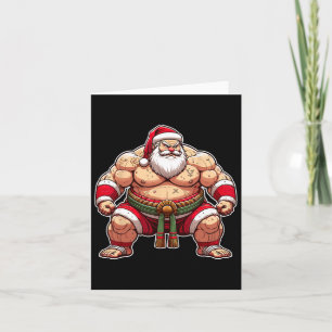 Cartão Sumo Papai noel Japonês Wrestler Japão Legal Natal