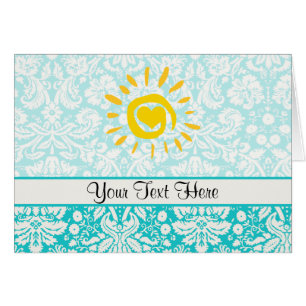 Cartão Sun bonito; Damasco da cerceta