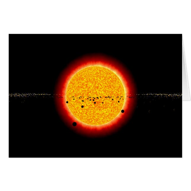 Cartão Sun customizável com planetas (Frente Horizontal)