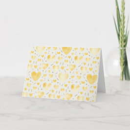 Cartão Sun-Kissed Citrine Watercolor Hearts