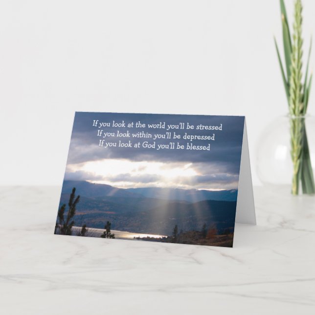 Cartão  Sun Rays Lakeshore Storm Clouds Look at God (Frente)