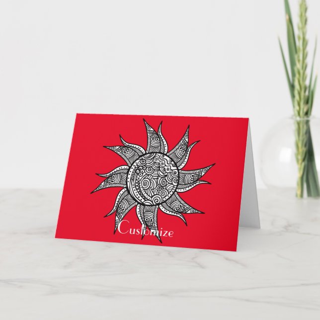 Cartão Sun Tattoo Thunder_Cove estilo Henna (Frente)