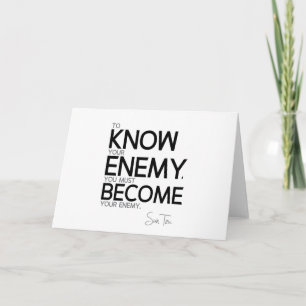 Cartão Sun Tzu: Conheça seu inimigo