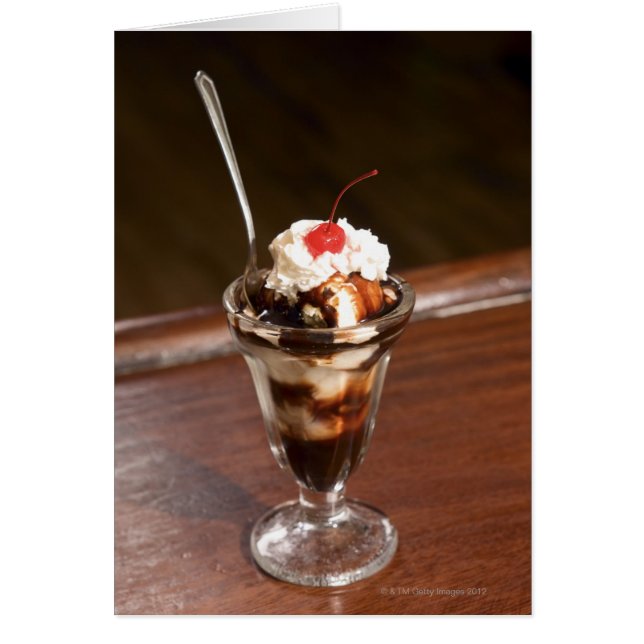 Cartão Sundae de chocolate (Frente)