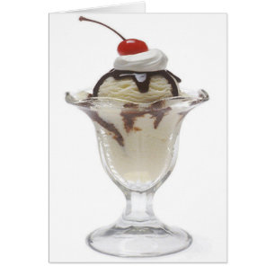 Cartão Sundae do sorvete do chocolate