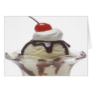 Cartão Sundae do sorvete do chocolate
