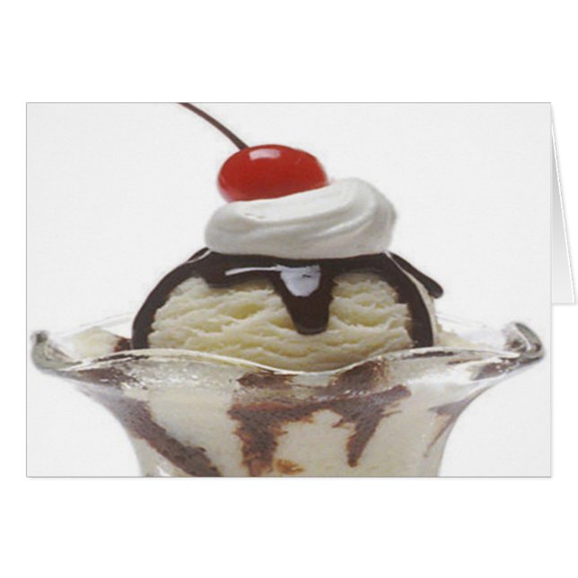 Cartão Sundae Sorvete de Chocolate (Frente Horizontal)