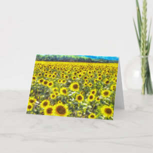 Cartão Sunflower Field Vincent Van Gogh