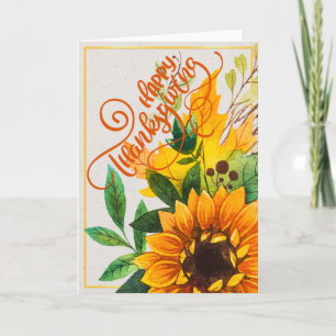 Cartão Sunflower Happy Ação de Graças