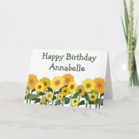 Sunflower Happy Birday Bela Personalizada