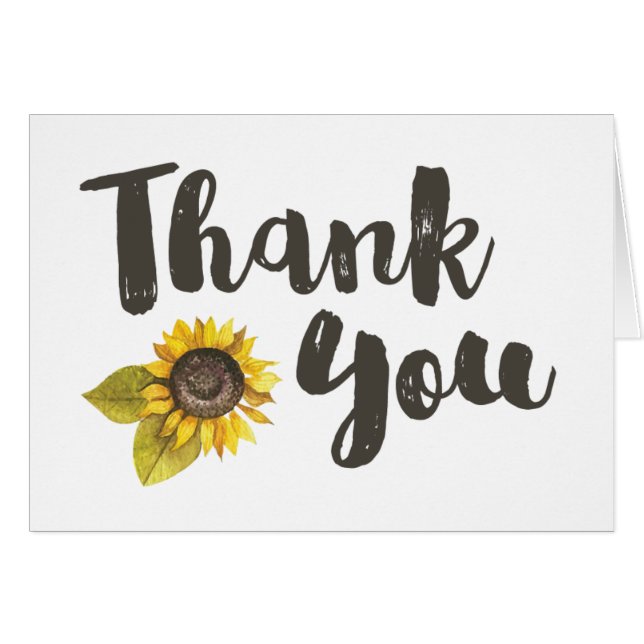 Cartão Sunflower Obrigado (Frente horizontal)