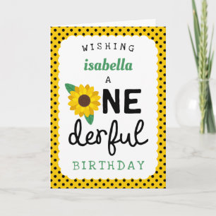 Cartão Sunflower Onederful Birthday 1st Birthday