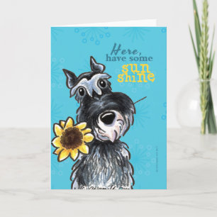 Cartão Sunflower Schnauzer Cheer Up