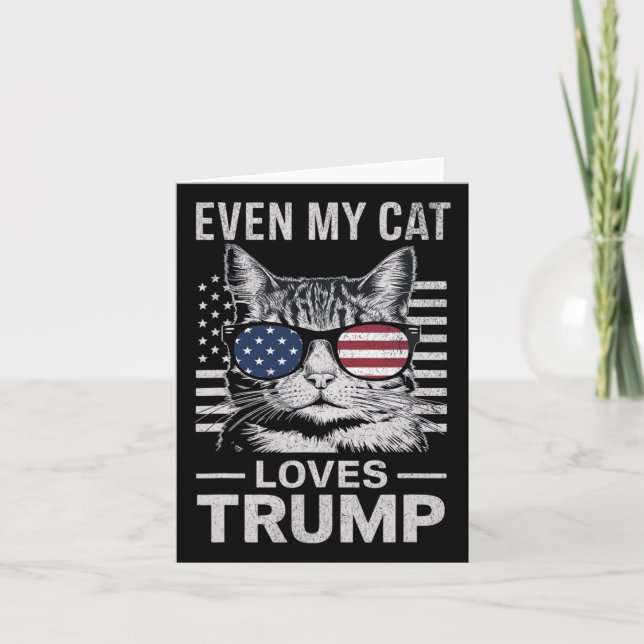 Cartão Sungles Usa Flag Até Meu Gato Adora Trump (Frente)