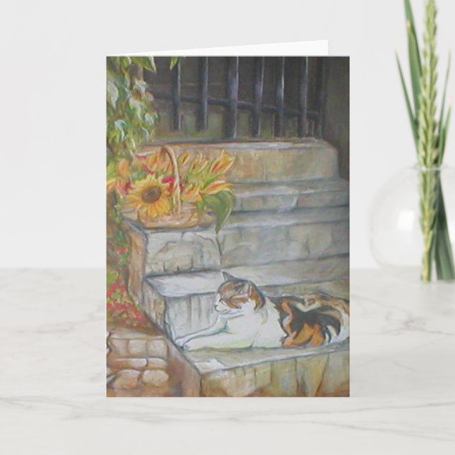 Cartão Sunning Tabby (Frente)