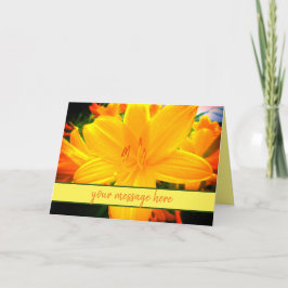 Cartão Sunny Cheerful Day Lily Flowers Carro de Mensagens