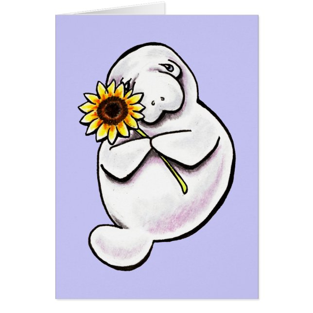 Cartão Sunny Manatee Off-Leash Art™ (Frente)