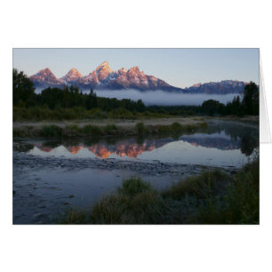 Cartão Sunrise em Schwabacker Landing em Grand Teton