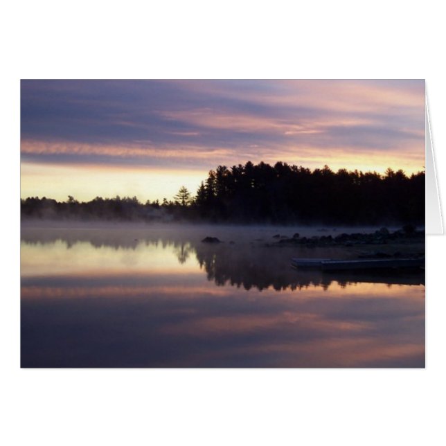Cartão Sunrise Maine Lakview (vazio) (Frente Horizontal)