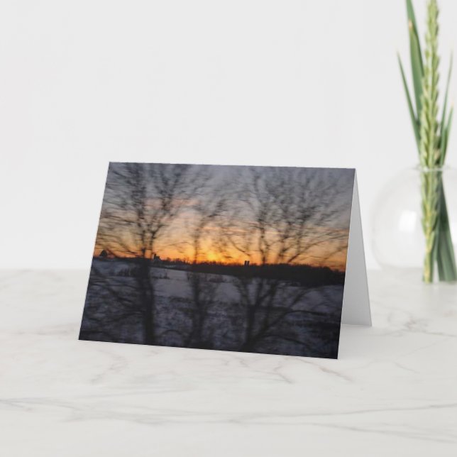 Cartão Sunset de inverno # 3 (Frente)