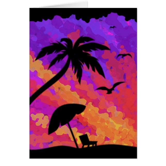 Cartão Sunset de Verão (Frente)