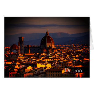 Cartão Sunset Duomo Piazzale Michelangelo Florence Itáli
