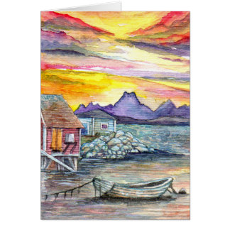 Cartão Sunset em Dock