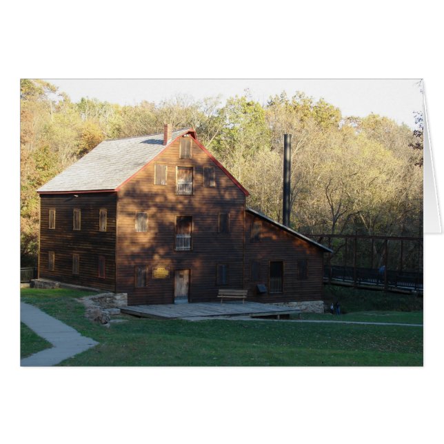 Cartão Sunset no Antigo Grist Mill (Frente Horizontal)