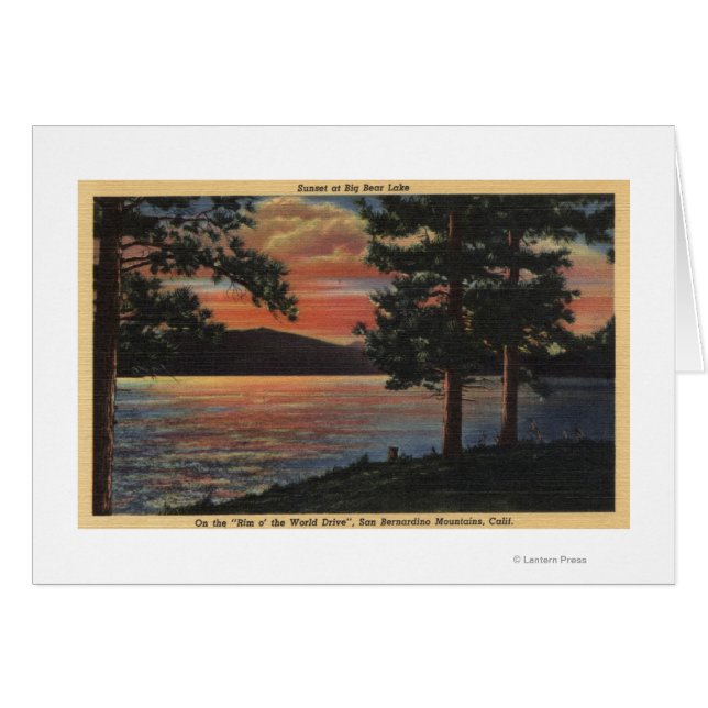 Cartão Sunset no Big Bear Lake (Frente Horizontal)