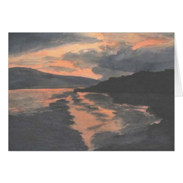 Cartão Sunset on Water (Frente horizontal)