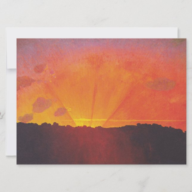 Cartão Sunset, Orange Sky (por Félix Vallotton) (Frente)