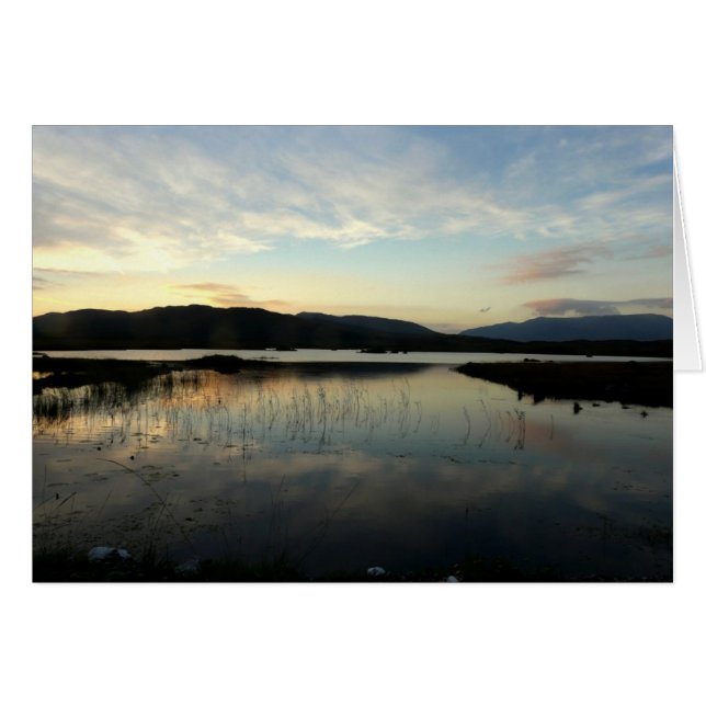 Cartão Sunset over Lake, County Galway, Irlanda (Frente Horizontal)