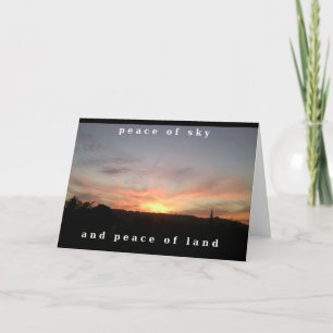 Cartão Sunset Photo Greeting Card with Words of Peace