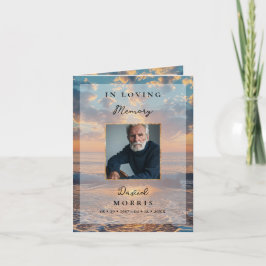 Cartão Sunset Photo Memorial Funeral Program Template