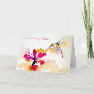Cartão "Sunset Sip" Hummingbird Impressão