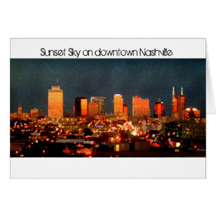 Cartão Sunset Sky no Centro Nashville