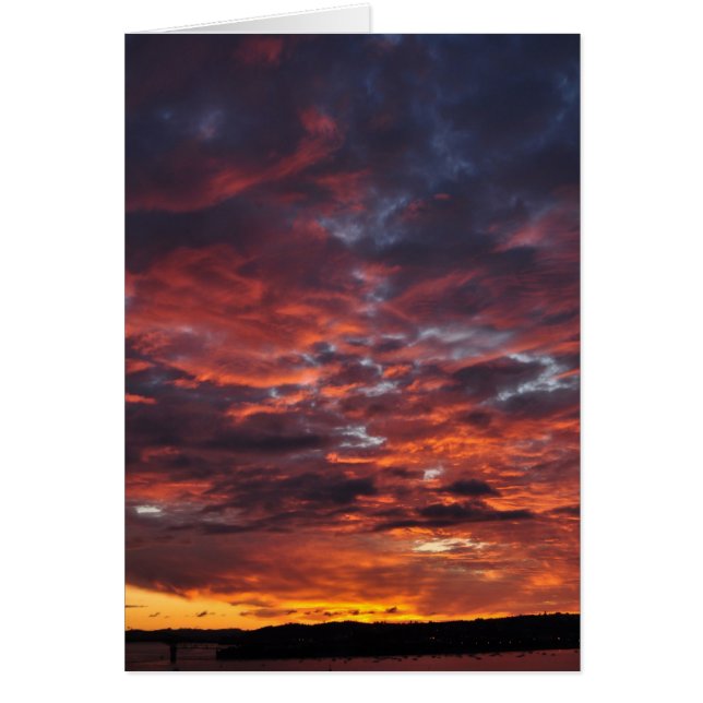 Cartão Sunset sobre Auckland (Frente)