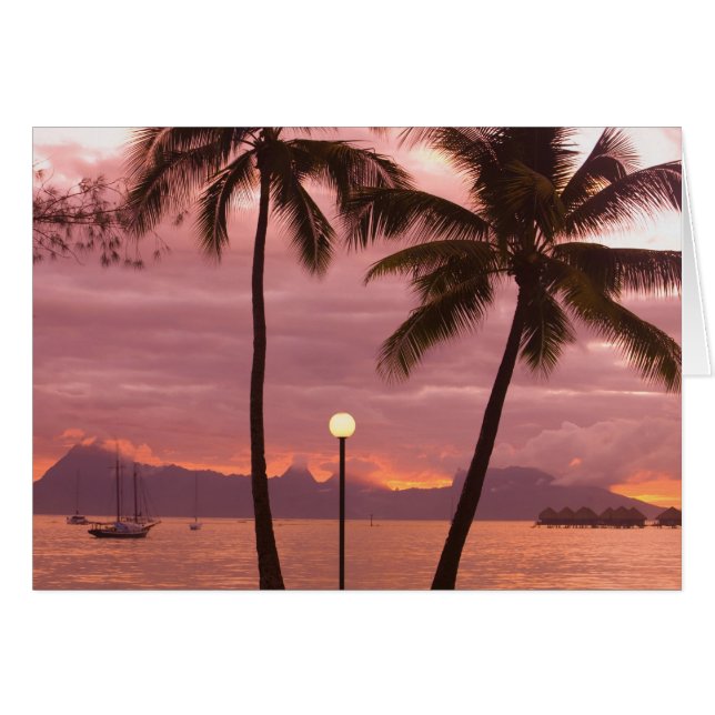 Cartão Sunset sobre Moorea da Praia Sofitel Maeva (Frente Horizontal)