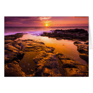 Cartão Sunset sobre piscinas de maré, Havaí