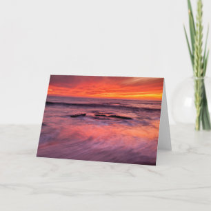 Cartão Sunset Vermelho de Praia de Windansea