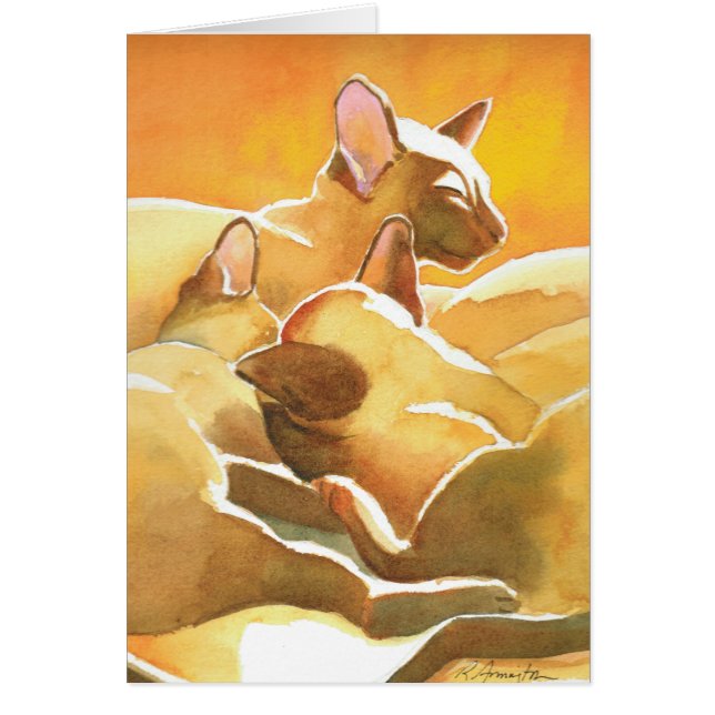 Cartão Sunshine Siamese Cats (Frente)